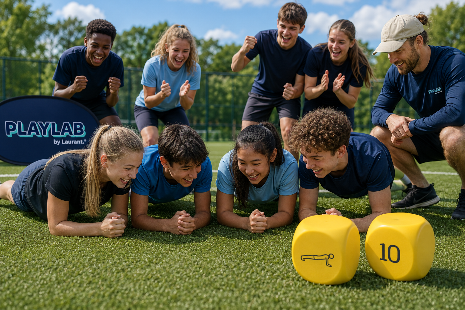 Jongeren tijdens de PlayLab Dobbelchallenge